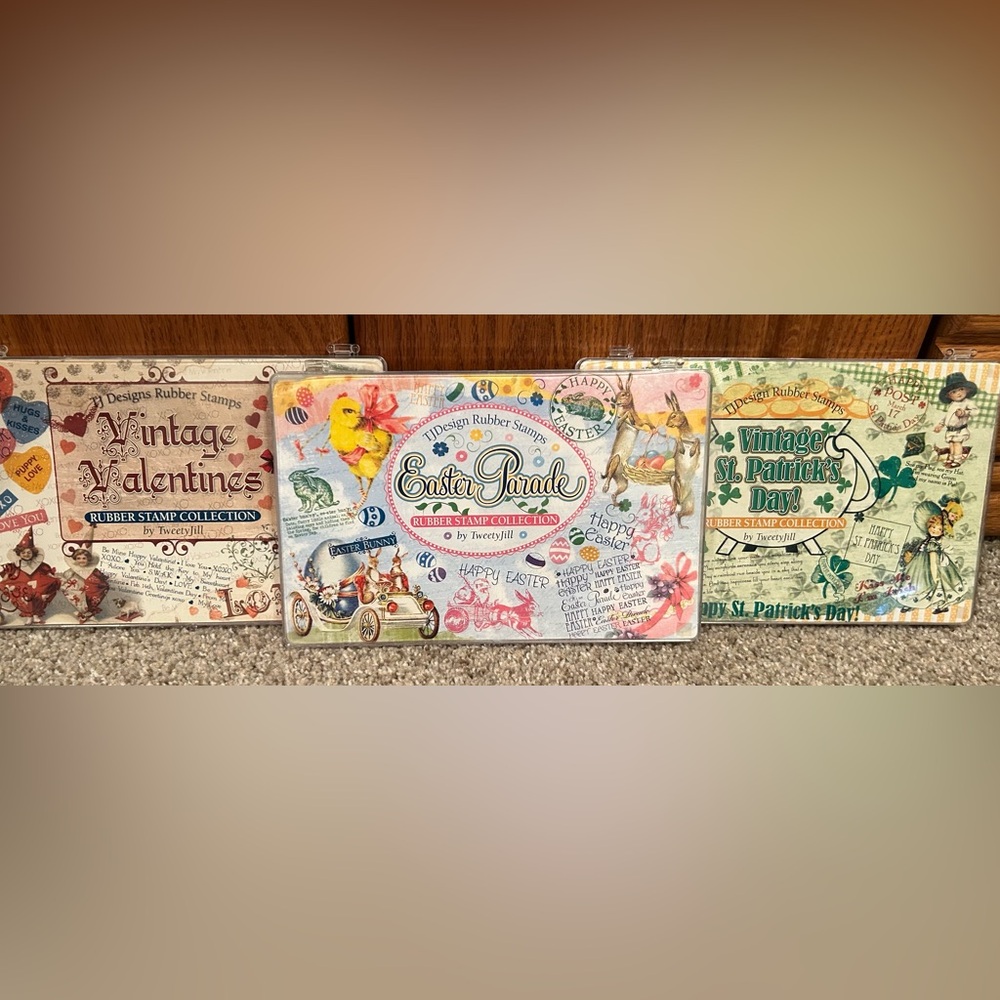 Vintage Style Spring Holiday Stamp Sets